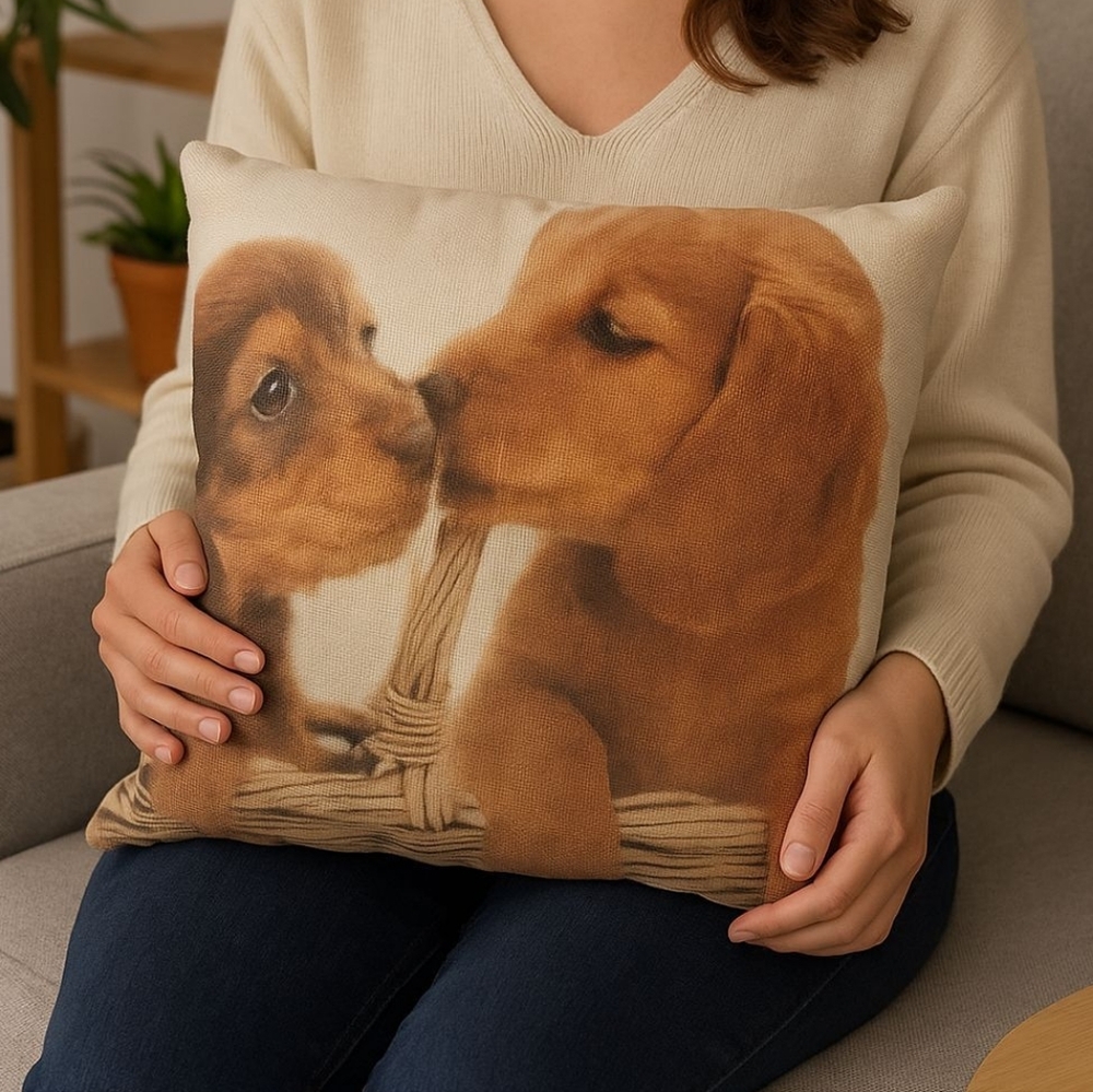 💓 New 17" Adorable PUPPIES Decorative Pillow Case Cover